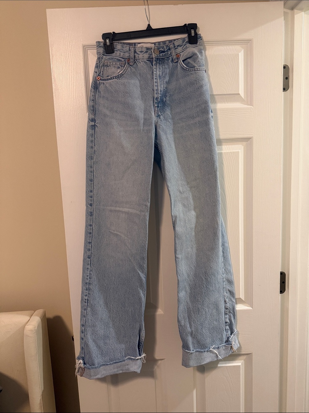 Zara Light Blue Wide-Leg Jeans